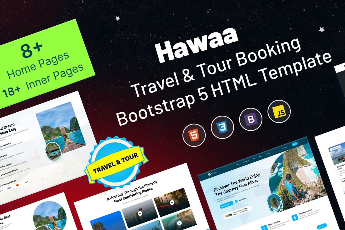 Hawaa - Modern Travel and Tour Booking HTML Template