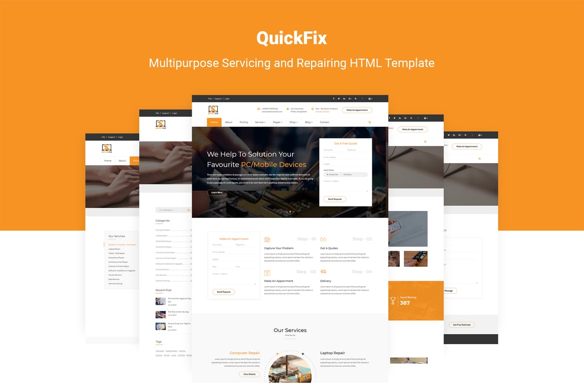 QuickFix - Versatile HTML Template for Repair and Servicing
