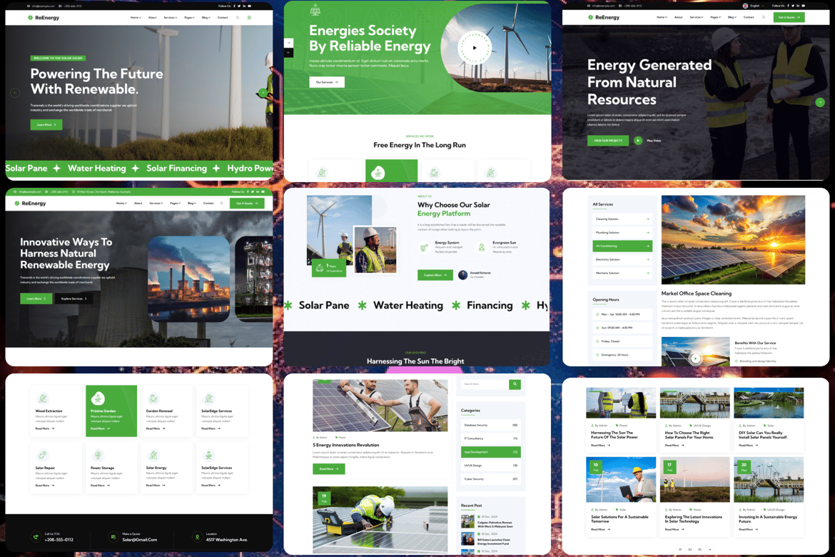Re-energy: Modern HTML Template for Solar and Renewable Energy Businesses
