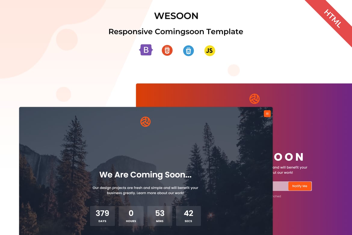 Wesoon - Versatile and Responsive Bootstrap Coming Soon Template